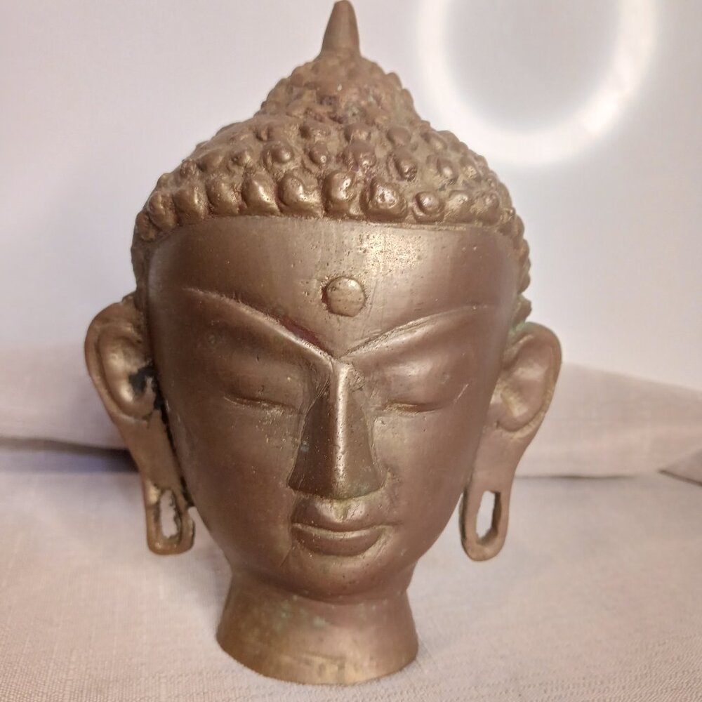 Numbered Brass Buddha Head - Picture 2 of 9